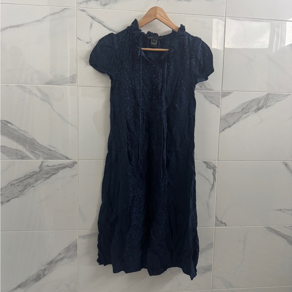 🫧 BOGO -Marc Jacobs silk blend patterned dress - midnight blue - size 2